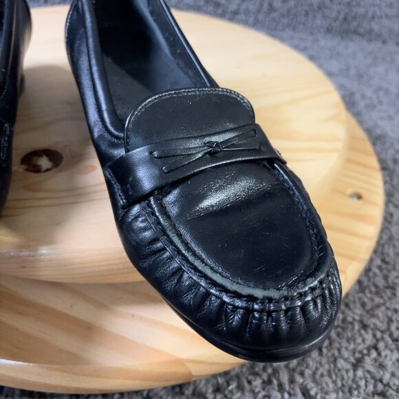 SAS Easier Shoe Women Size 8 Leather Black Slip On Comfort Loafer Made in USA - Picture 10 of 10